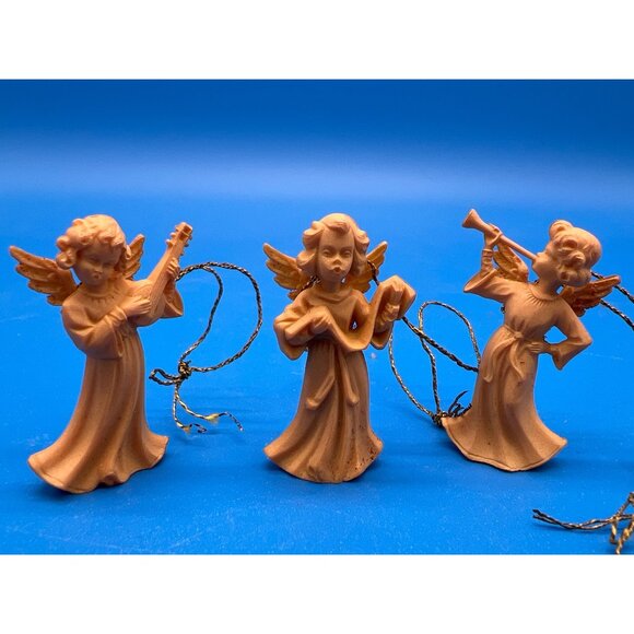 Vintage German Musical Angel Ornaments Set Of 6 Figurines Christmas Decoration - Picture 8 of 8